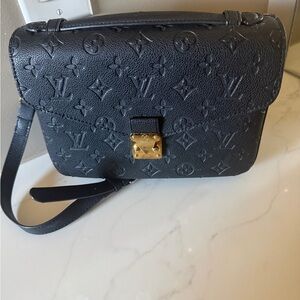 Louis Vuitton Dark Gray Embossed Crossbody Bag
